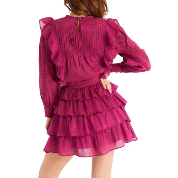 ALLISON NEW YORK | sara blouse | raspberry | size small - Picture 3 of 8